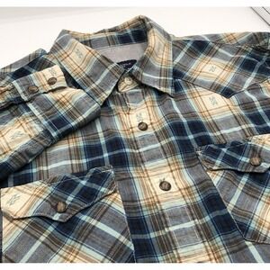 American‎ Eagle Western Shirt S/M Plaid Aztec Southwest Pearl Snap Rodeo Cowboy